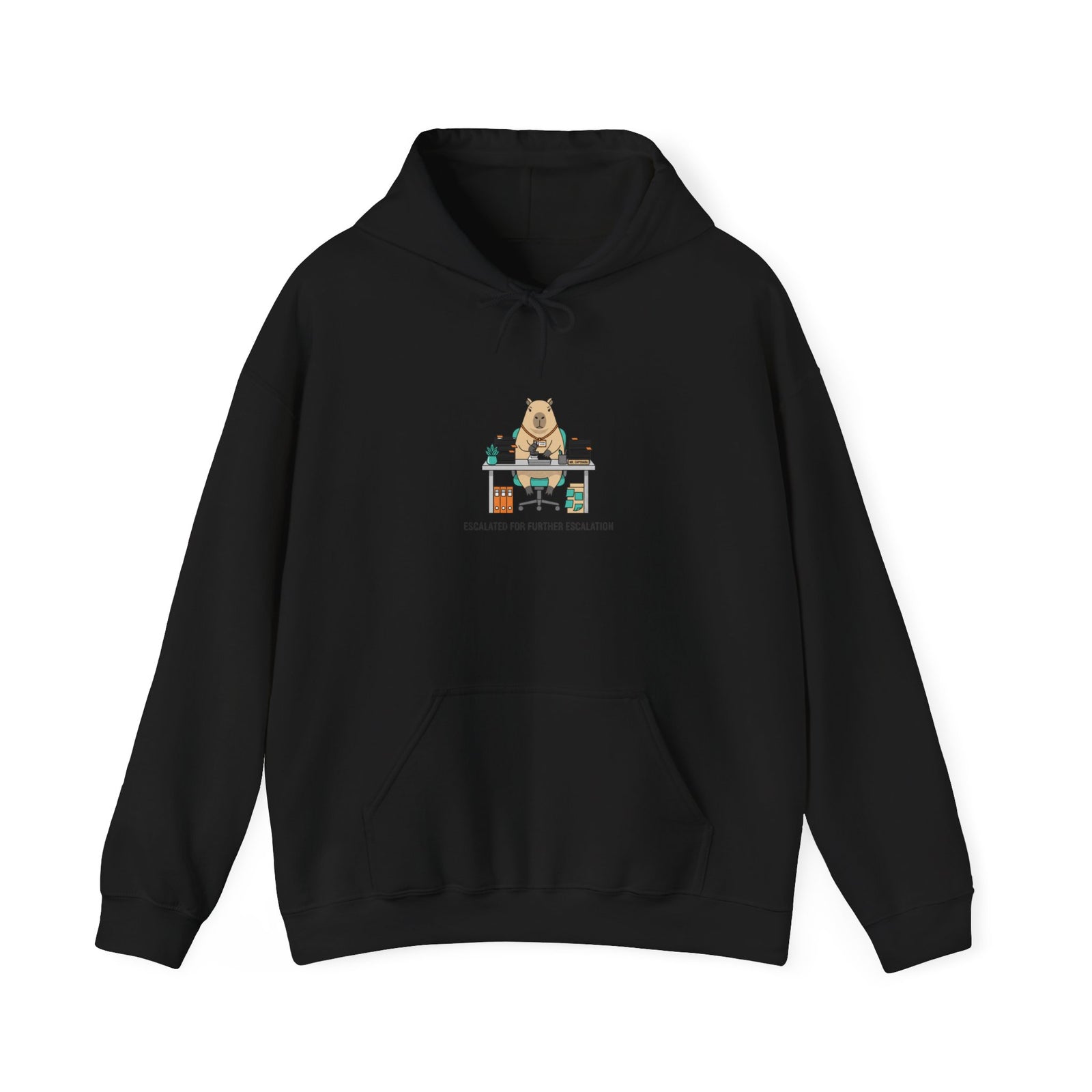Office Raccoon Watercolor Hoodie | Unhinged Animal Bureaucracy, HR Animal Meme