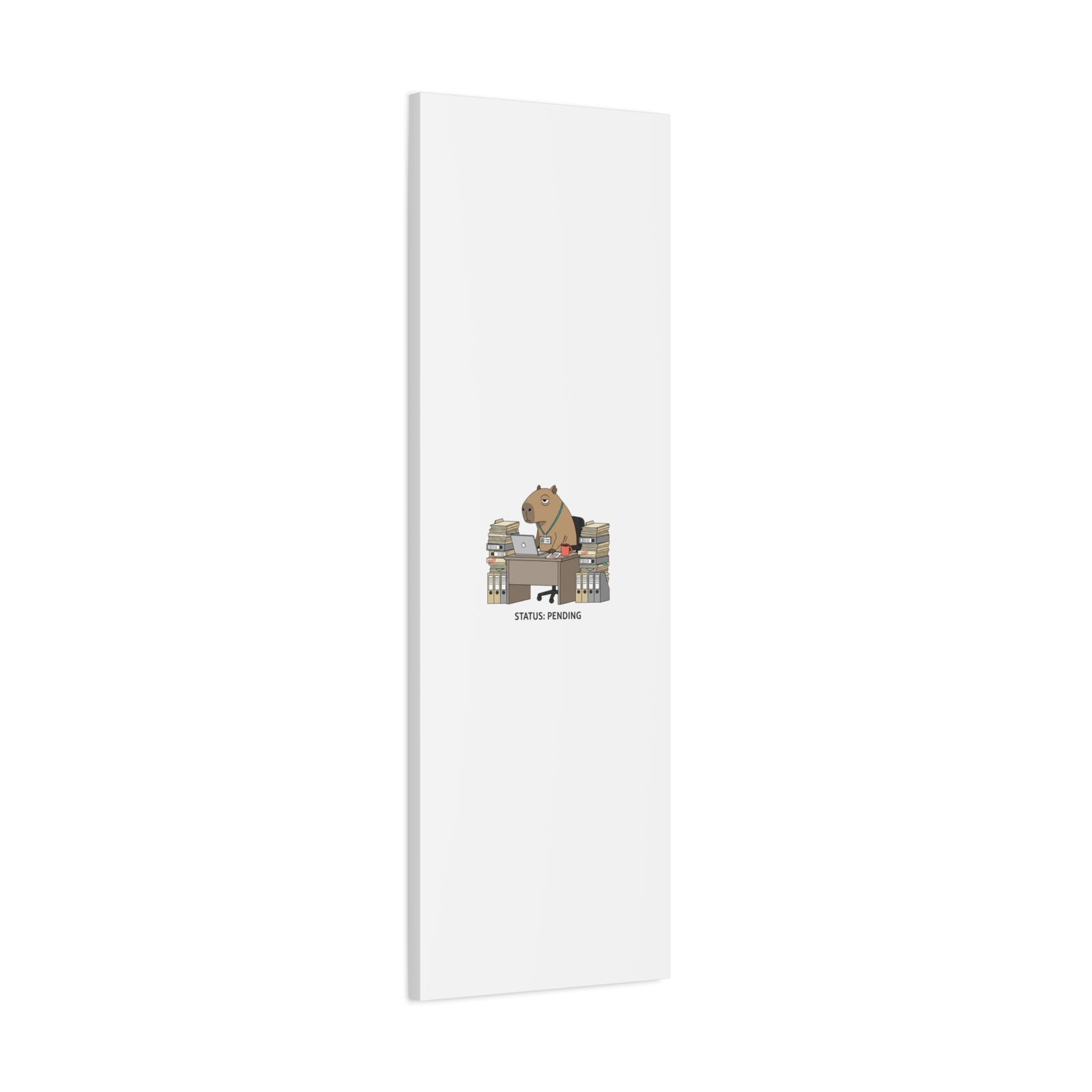 Status: Pending office capybara illustration Canvas | Unhinged Animal Bureaucracy, adulting animal art