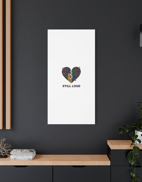 Load image into Gallery viewer, Plaid Patchwork Heart Canvas | Grunge Revival 90s Punk Wall Art
