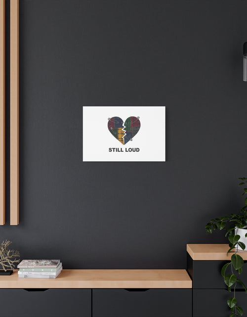 Load image into Gallery viewer, Plaid Patchwork Heart Canvas | Grunge Revival 90s Punk Wall Art
