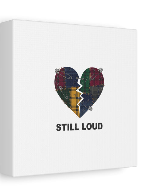 Load image into Gallery viewer, Plaid Patchwork Heart Canvas | Grunge Revival 90s Punk Wall Art
