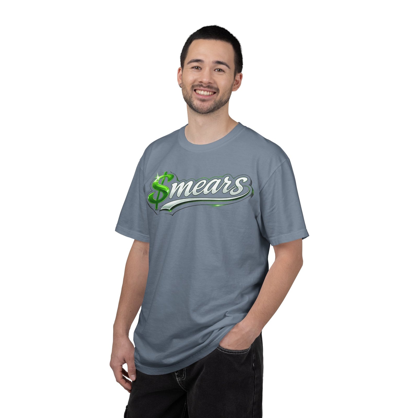 Smear Script T-Shirt — Bold Lip Art & mears Streetwear Tee