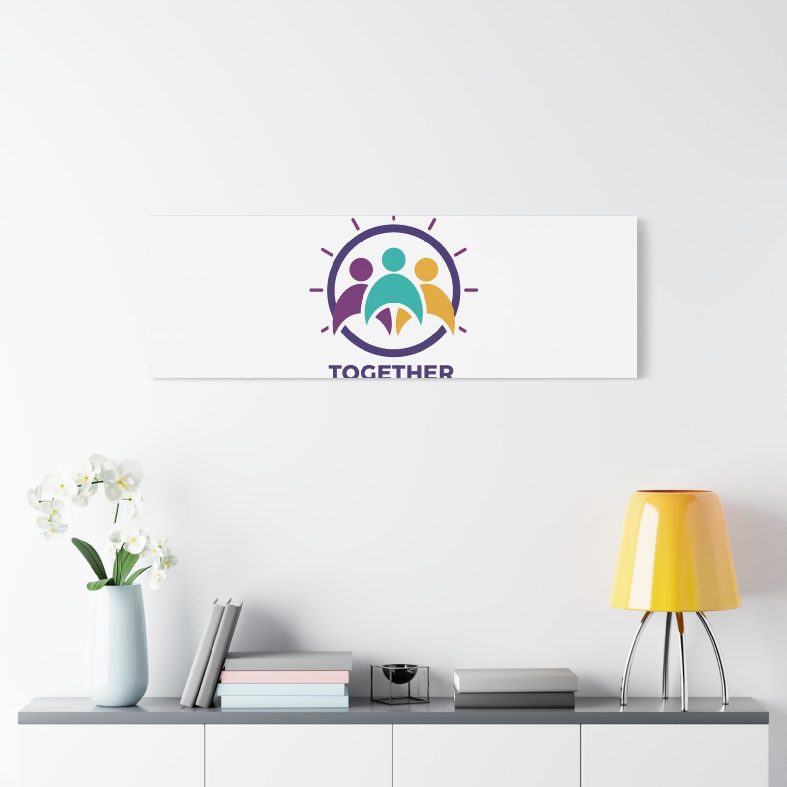 Together solidarity icon Canvas, Minimalist equality symbol, Support badge