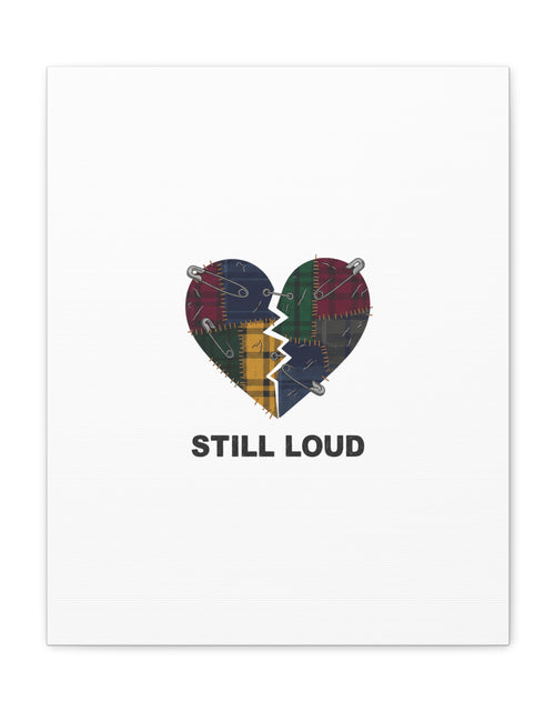 Load image into Gallery viewer, Plaid Patchwork Heart Canvas | Grunge Revival 90s Punk Wall Art
