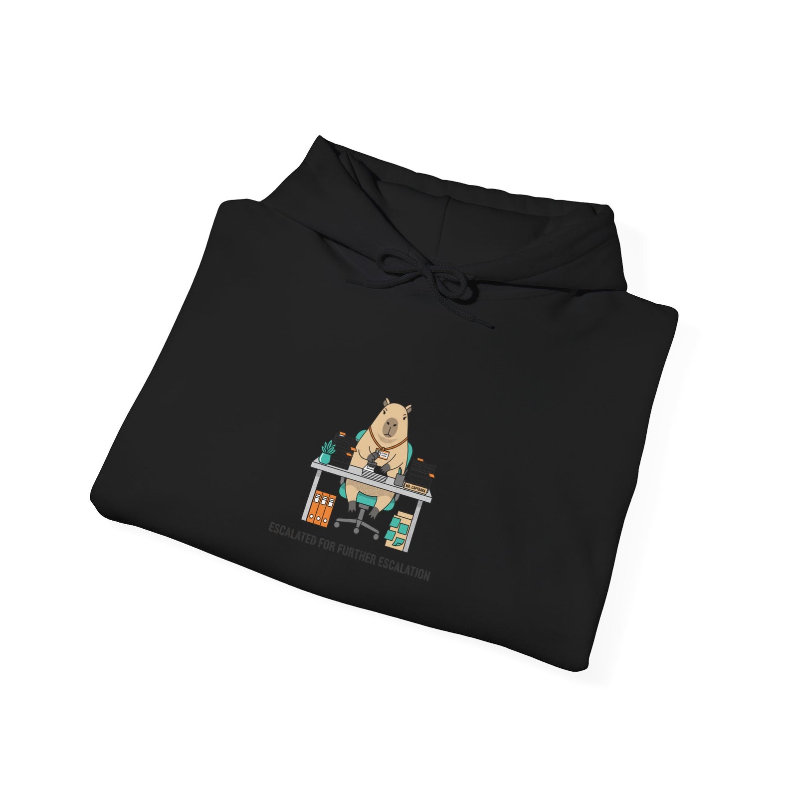 Office Raccoon Watercolor Hoodie | Unhinged Animal Bureaucracy, HR Animal Meme
