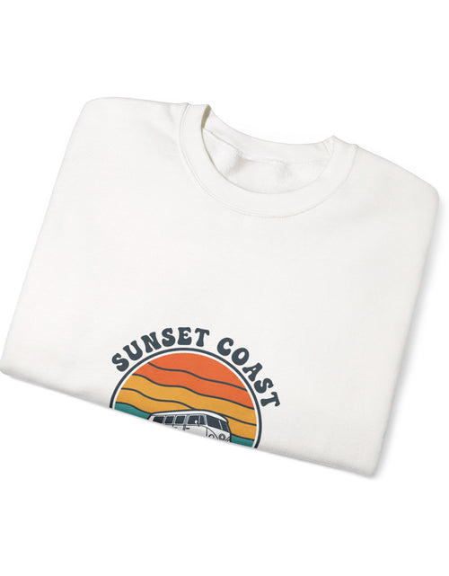 Load image into Gallery viewer, Sunset Coast VW Van Crewneck Sweatshirt | 70s Sunset Retro Surf Graphic
