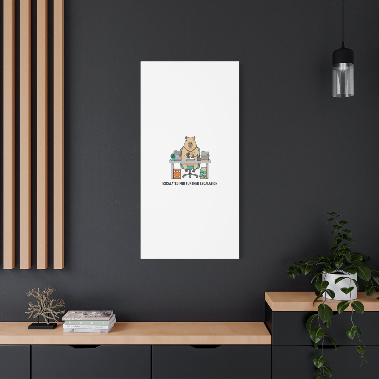 Escalated for Further Escalation Canvas | Unhinged Animal Bureaucracy, Office Animal Illustration