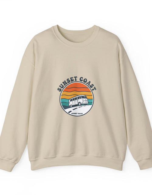 Load image into Gallery viewer, Sunset Coast VW Van Crewneck Sweatshirt | 70s Sunset Retro Surf Graphic
