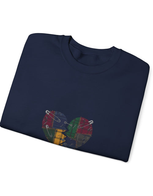 Load image into Gallery viewer, Plaid Broken Heart Crewneck Sweatshirt | Grunge Revival, 90s Flannel Aesthetic
