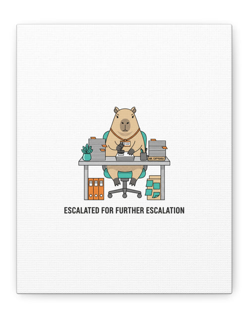 Load image into Gallery viewer, Escalated for Further Escalation Canvas | Unhinged Animal Bureaucracy, Office Animal Illustration
