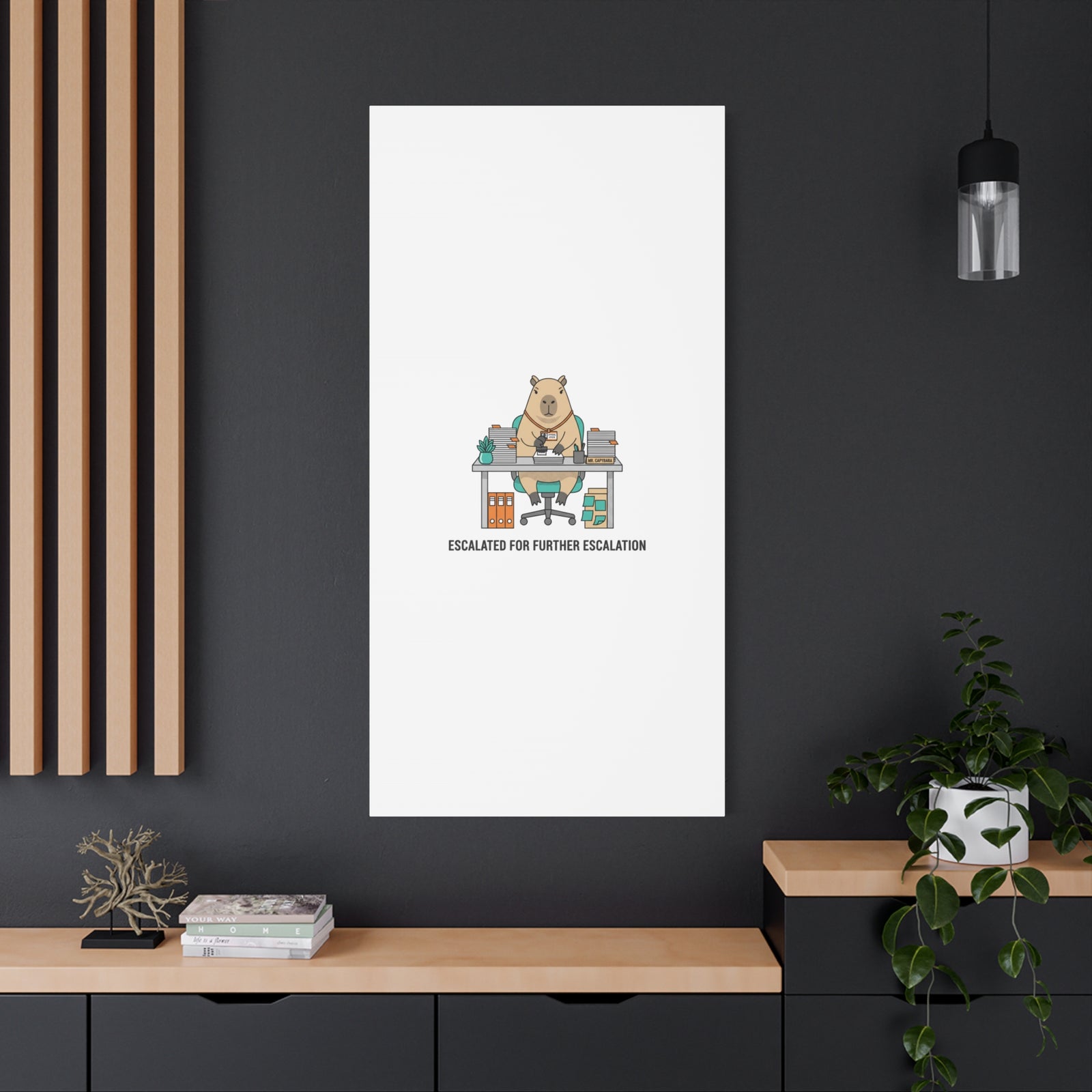 Escalated for Further Escalation Canvas | Unhinged Animal Bureaucracy, Office Animal Illustration