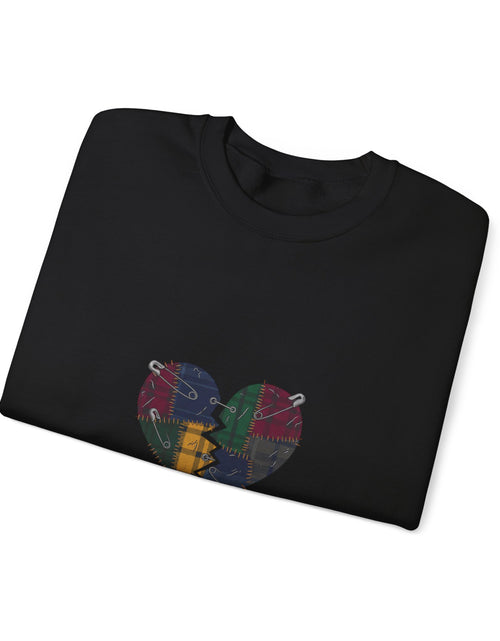 Load image into Gallery viewer, Plaid Broken Heart Crewneck Sweatshirt | Grunge Revival, 90s Flannel Aesthetic

