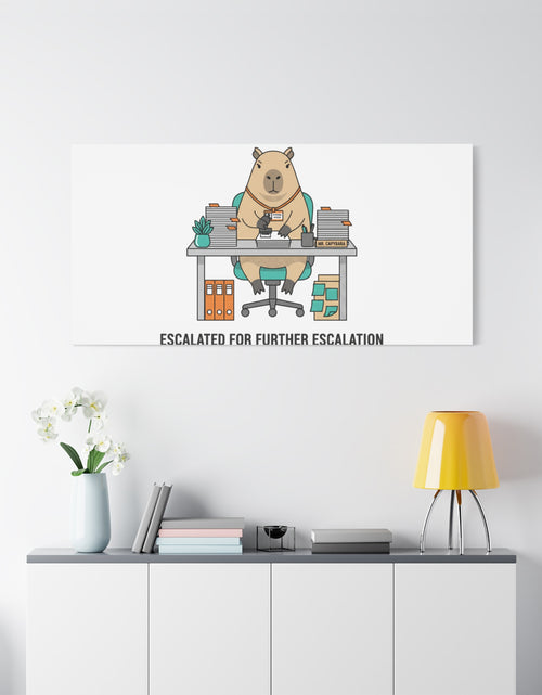 Load image into Gallery viewer, Escalated for Further Escalation Canvas | Unhinged Animal Bureaucracy, Office Animal Illustration
