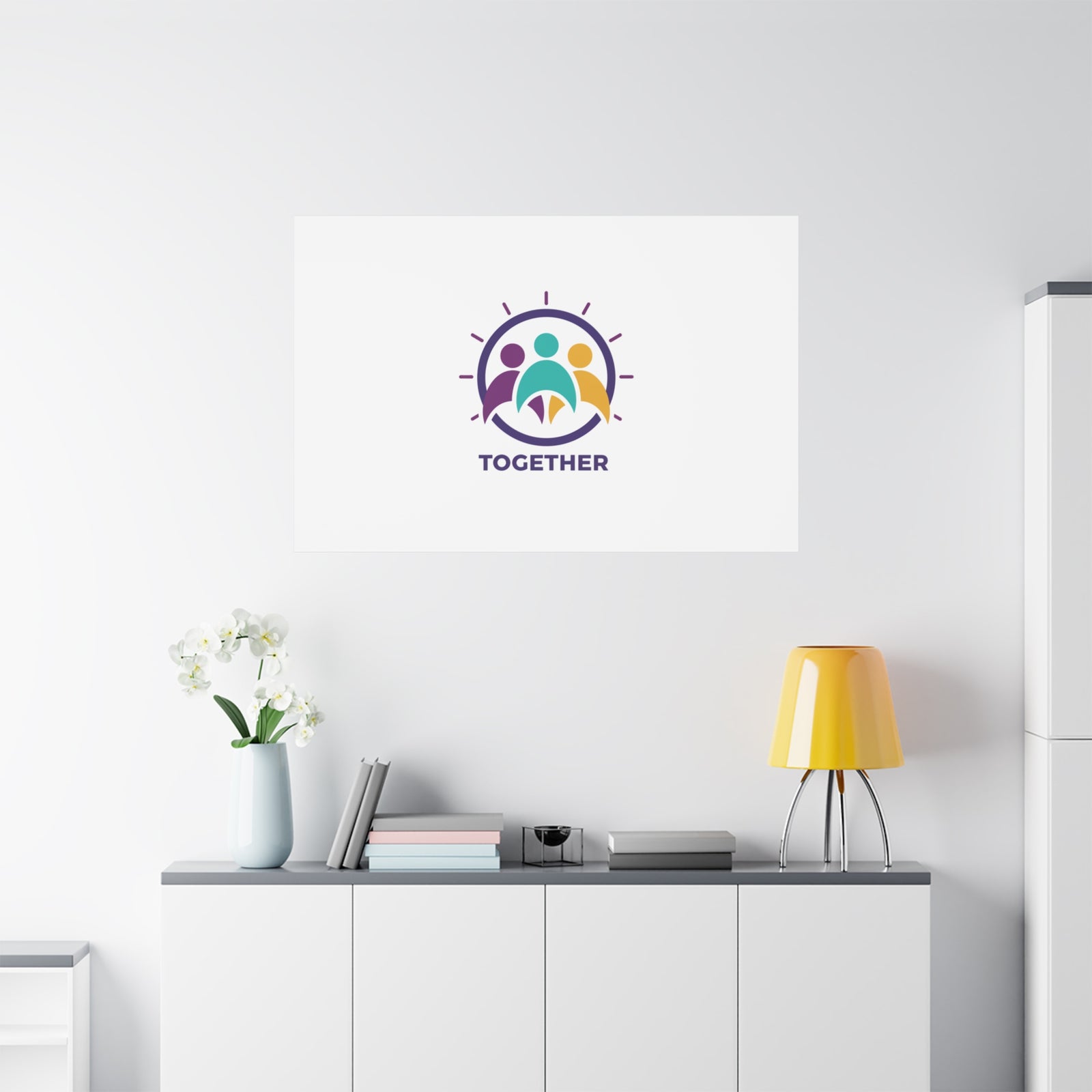 Together solidarity icon Canvas, Minimalist equality symbol, Support badge