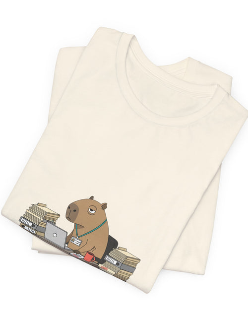 Load image into Gallery viewer, Status Pending Bear Desk Tee | Unhinged Animal Bureaucracy, office animal illustration
