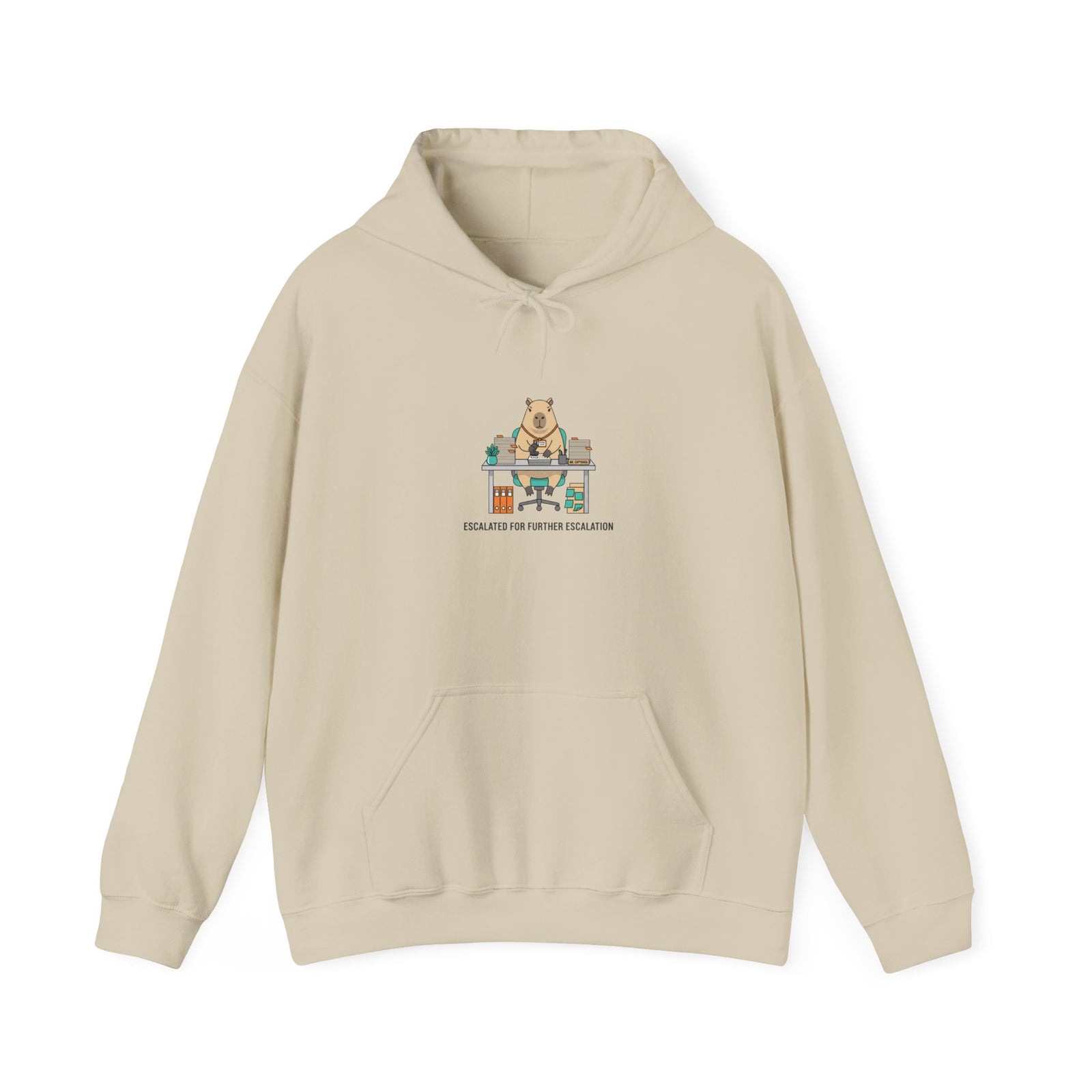 Office Raccoon Watercolor Hoodie | Unhinged Animal Bureaucracy, HR Animal Meme