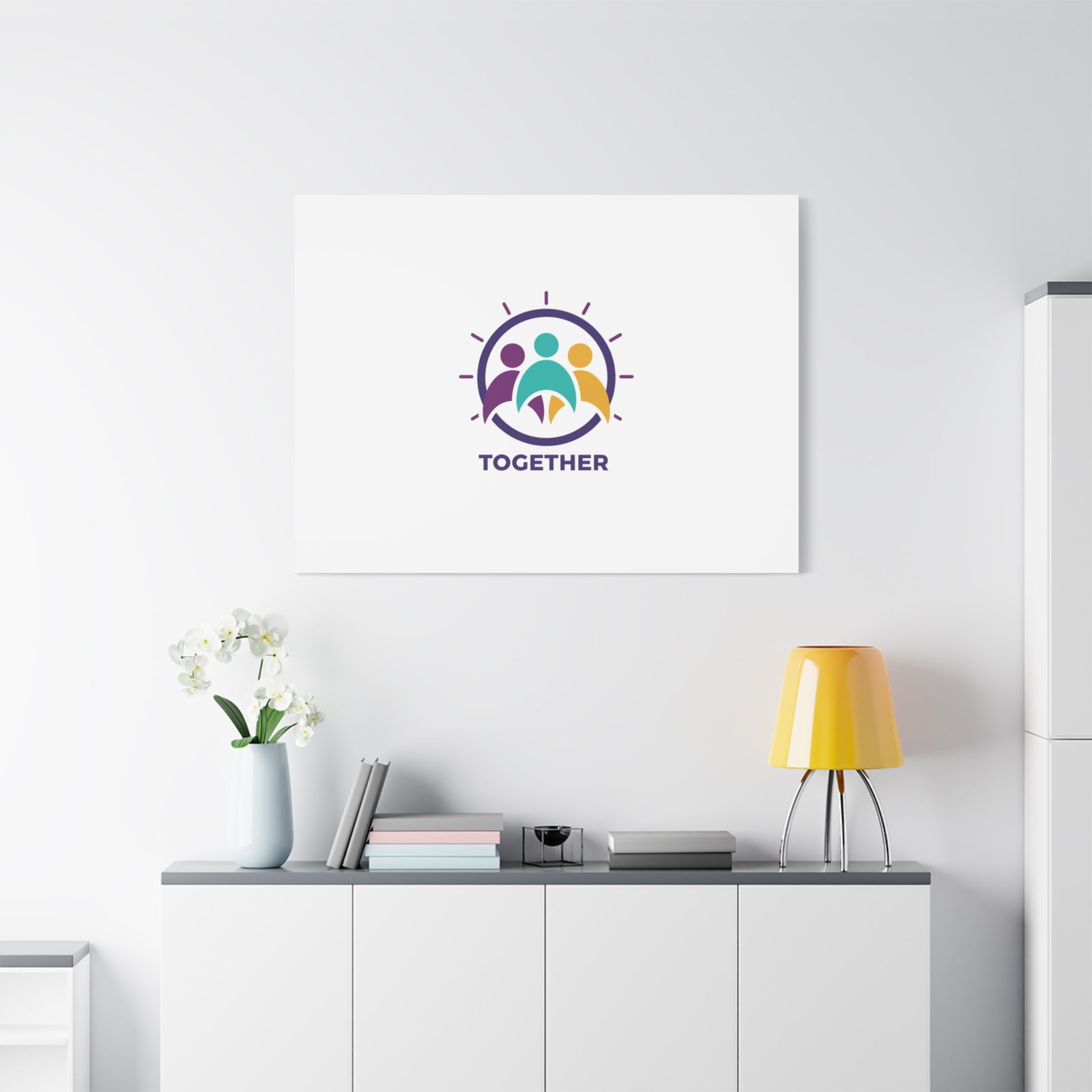 Together solidarity icon Canvas, Minimalist equality symbol, Support badge