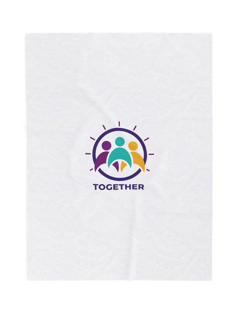 Load image into Gallery viewer, Solidarity Together emblem Velveteen Blanket | equality icon, minimal feminist design
