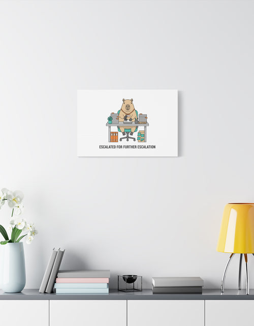 Load image into Gallery viewer, Escalated for Further Escalation Canvas | Unhinged Animal Bureaucracy, Office Animal Illustration
