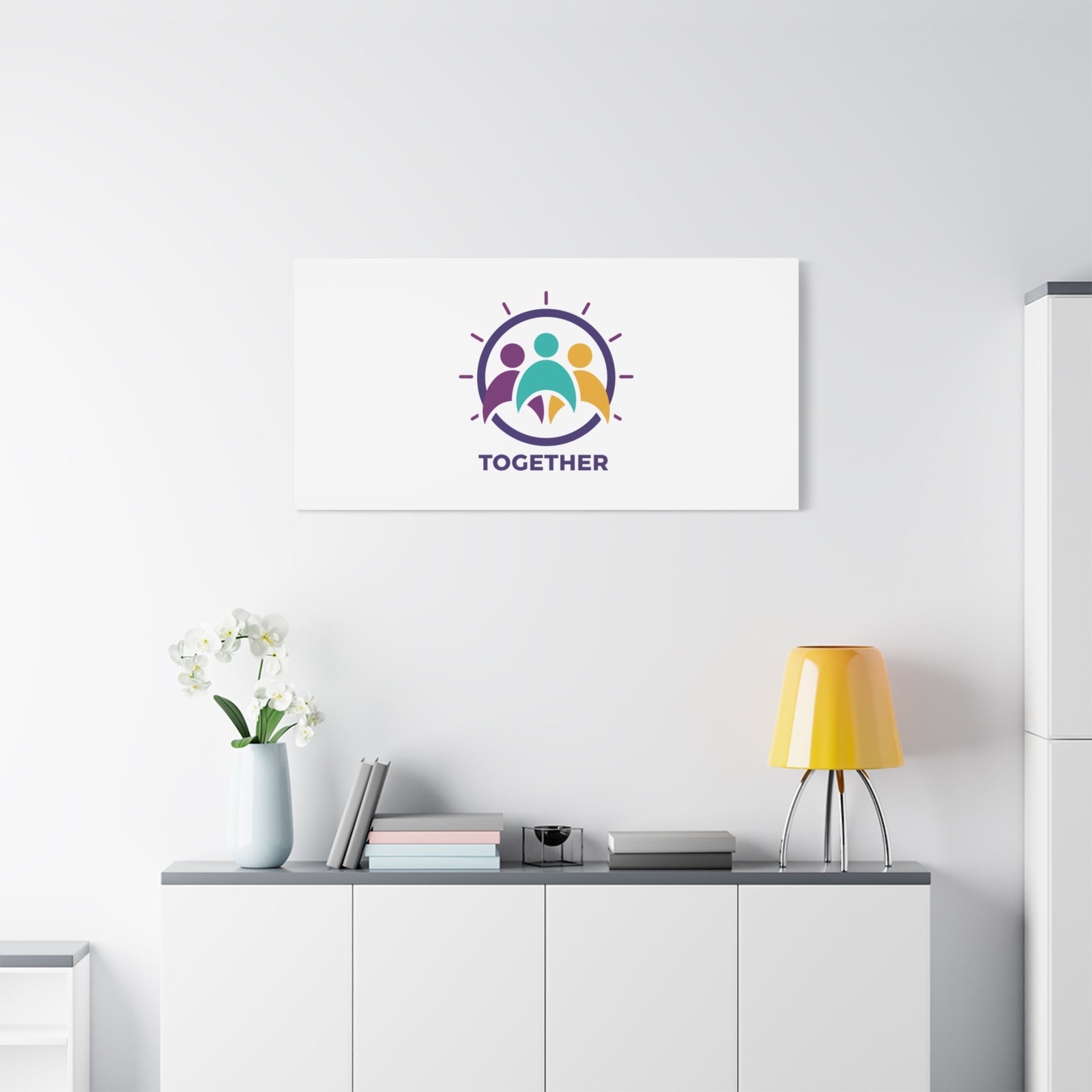 Together solidarity icon Canvas, Minimalist equality symbol, Support badge