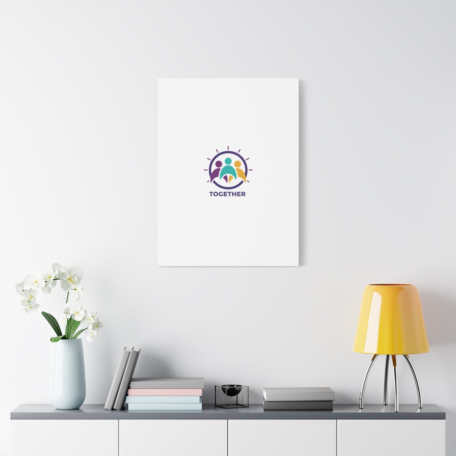 Together solidarity icon Canvas, Minimalist equality symbol, Support badge