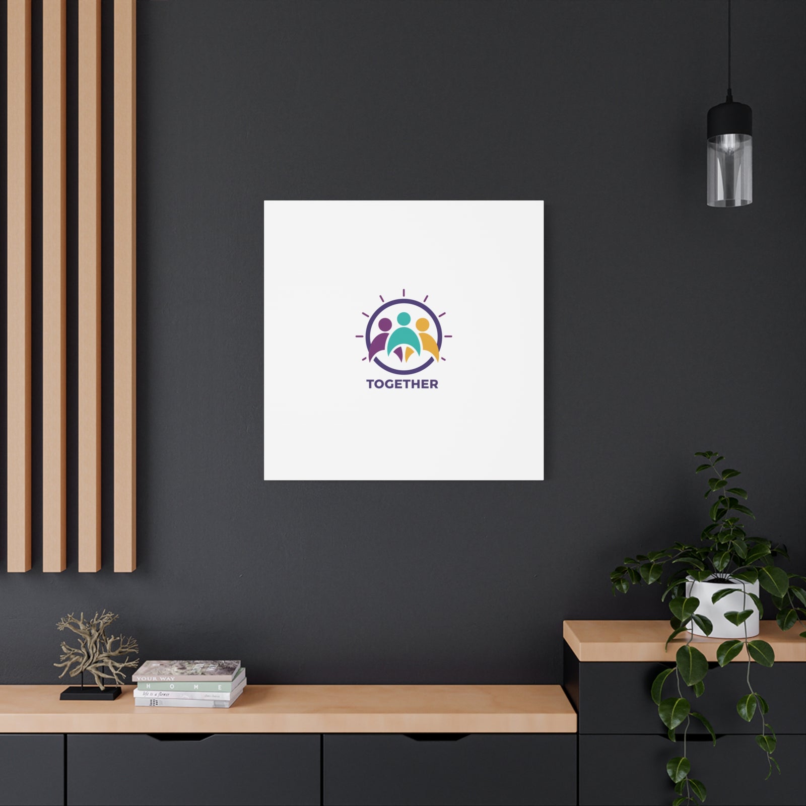 Together solidarity icon Canvas, Minimalist equality symbol, Support badge