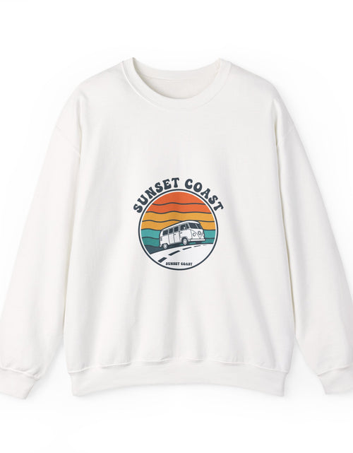 Load image into Gallery viewer, Sunset Coast VW Van Crewneck Sweatshirt | 70s Sunset Retro Surf Graphic

