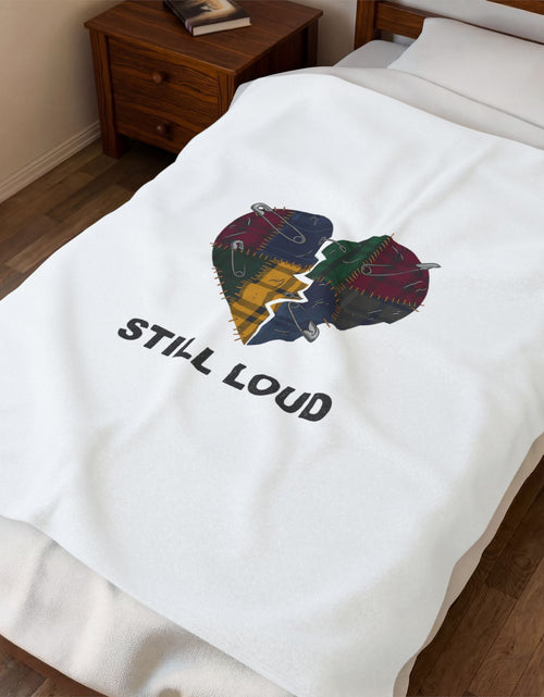 Load image into Gallery viewer, Still Loud Plaid Heart Velveteen Blanket | Grunge Revival, 90s Flannel Aesthetic
