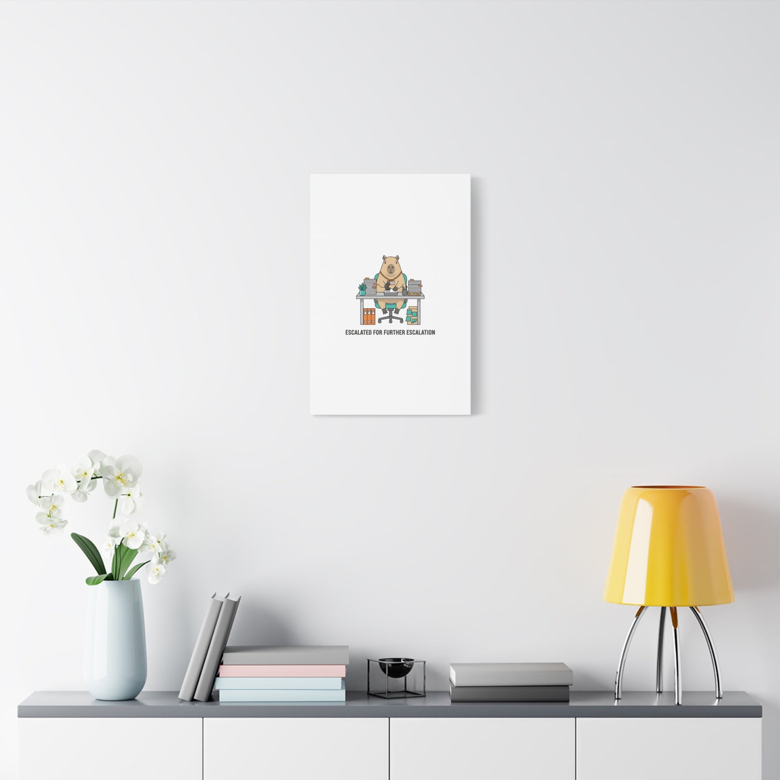 Escalated for Further Escalation Canvas | Unhinged Animal Bureaucracy, Office Animal Illustration
