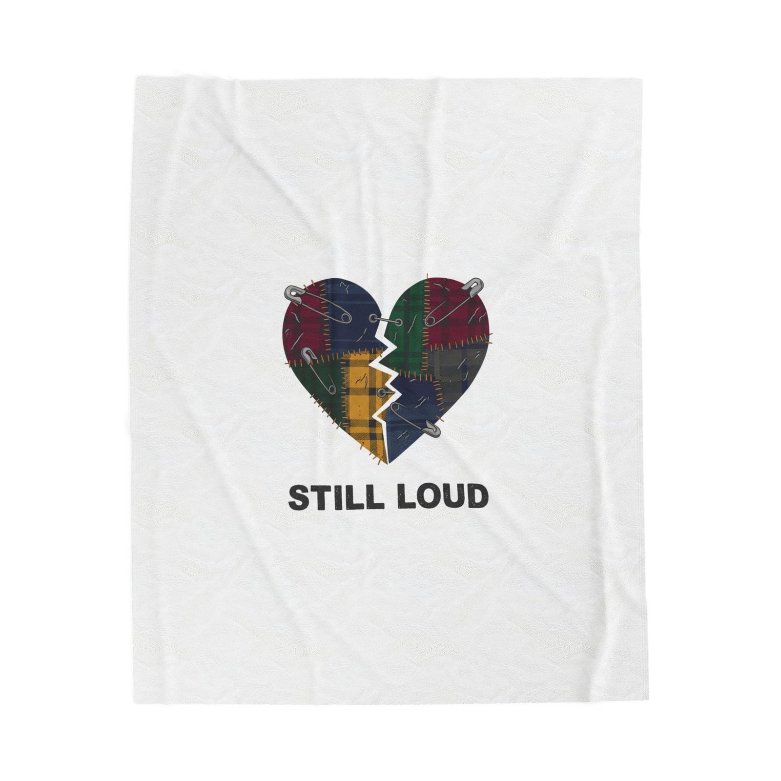 Still Loud Plaid Heart Velveteen Blanket | Grunge Revival, 90s Flannel Aesthetic