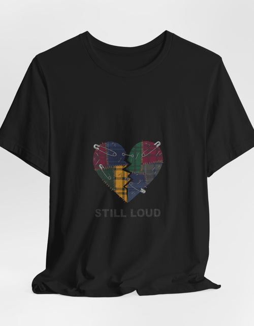 Load image into Gallery viewer, Plaid Broken Heart 'Still Loud' Tee | grunge shirt, punk graphic tee
