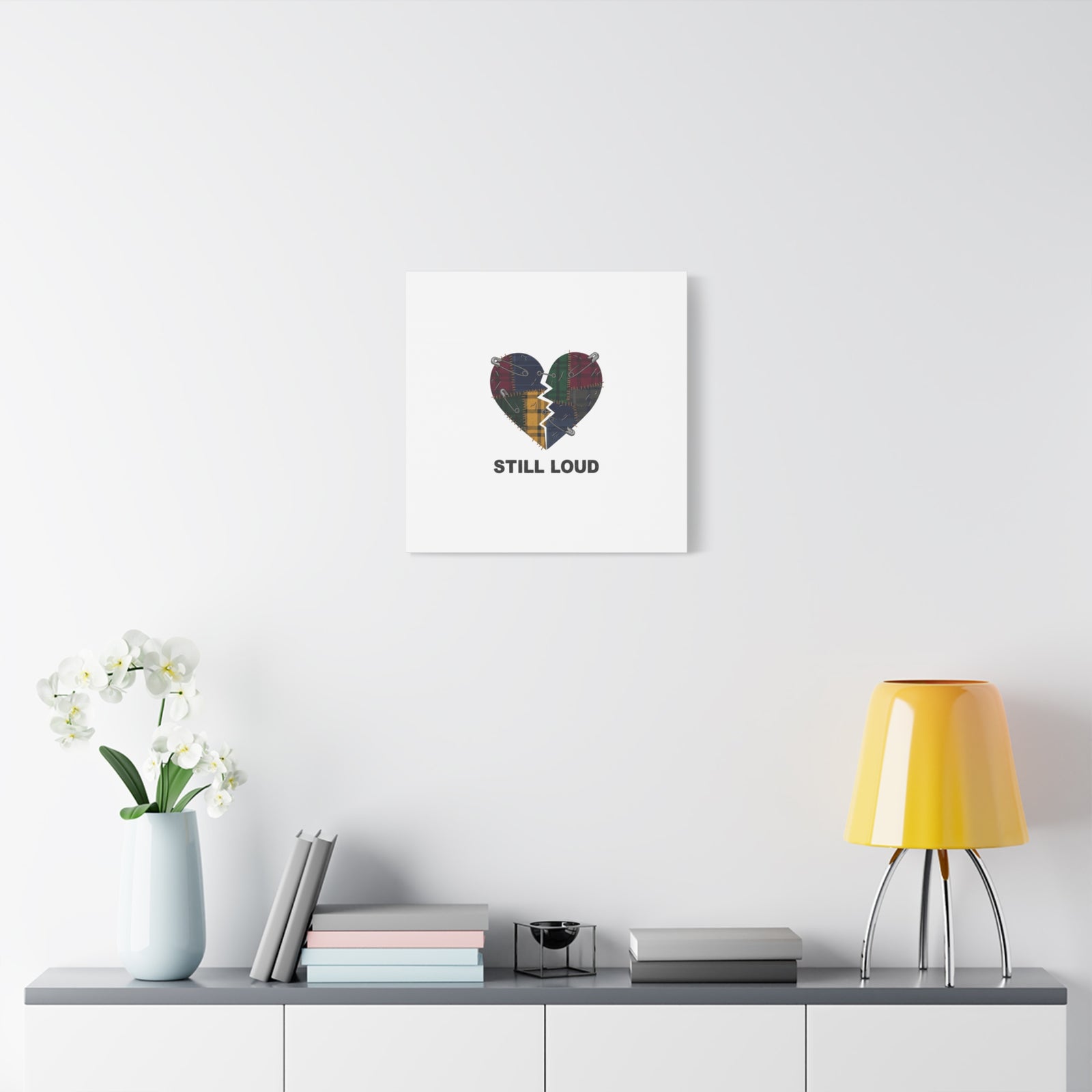 Plaid Patchwork Heart Canvas | Grunge Revival 90s Punk Wall Art
