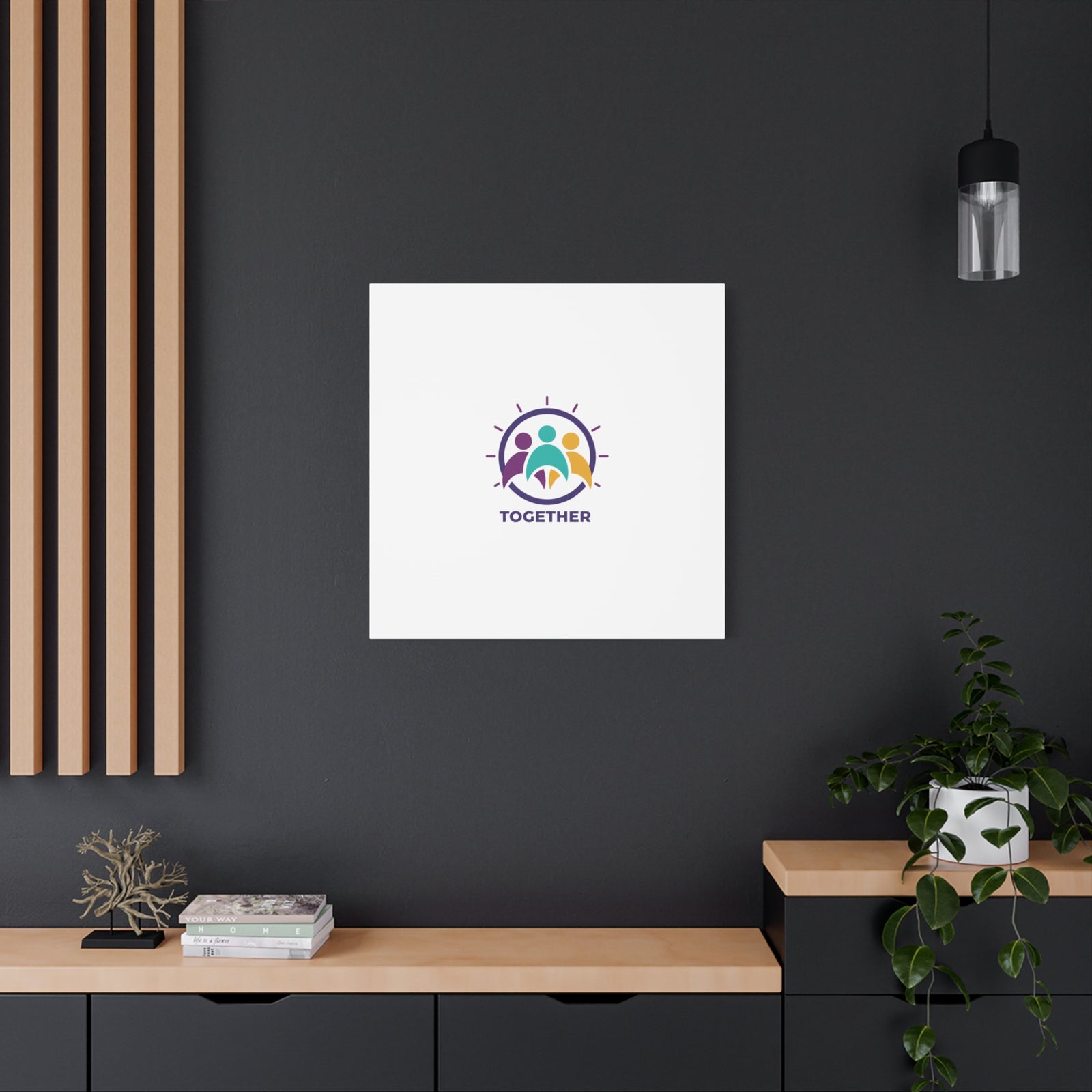 Together solidarity icon Canvas, Minimalist equality symbol, Support badge