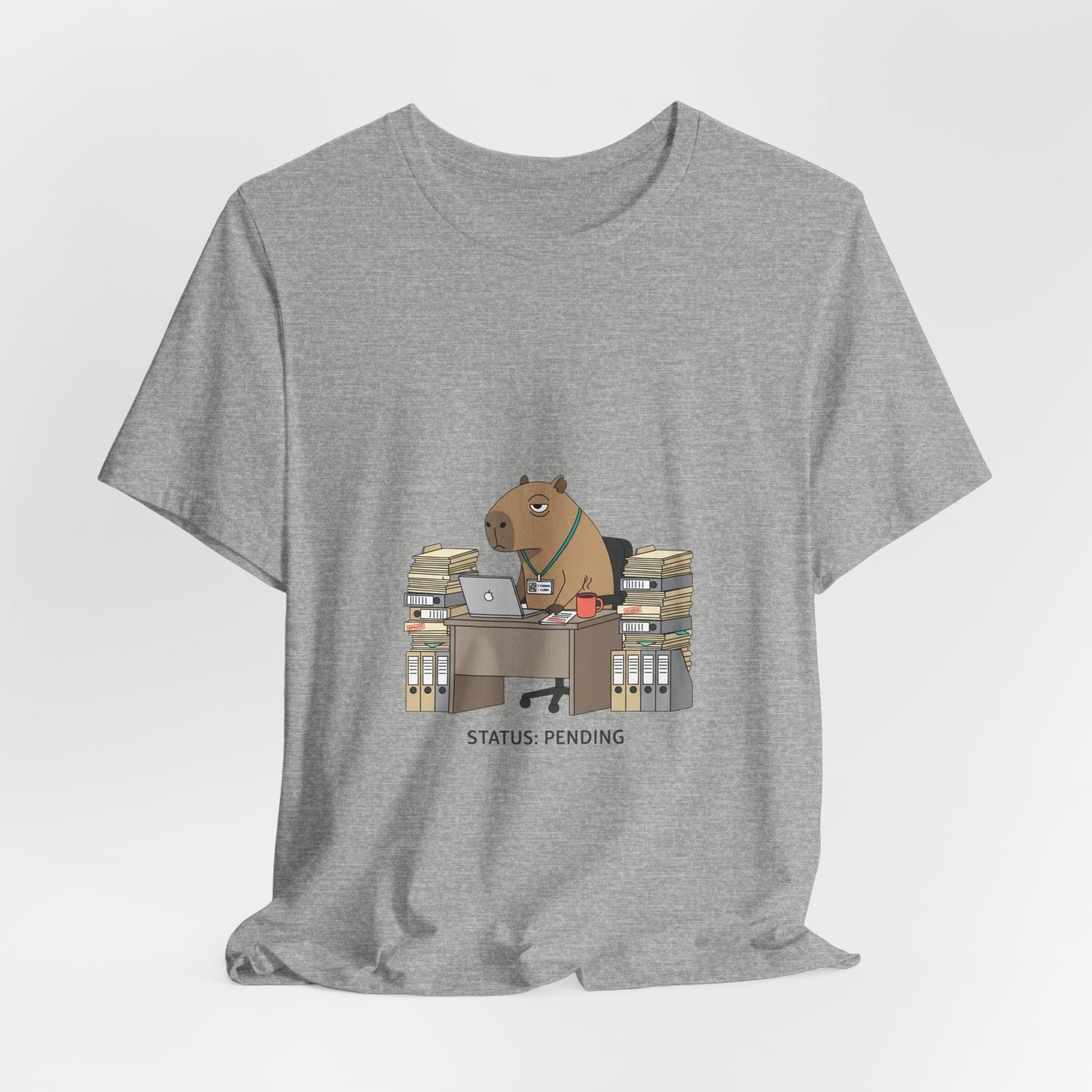 Status Pending Bear Desk Tee | Unhinged Animal Bureaucracy, office animal illustration