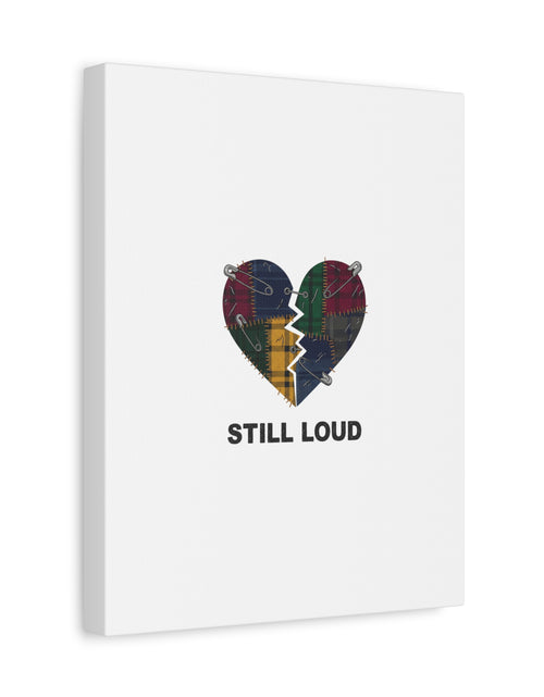 Load image into Gallery viewer, Plaid Patchwork Heart Canvas | Grunge Revival 90s Punk Wall Art
