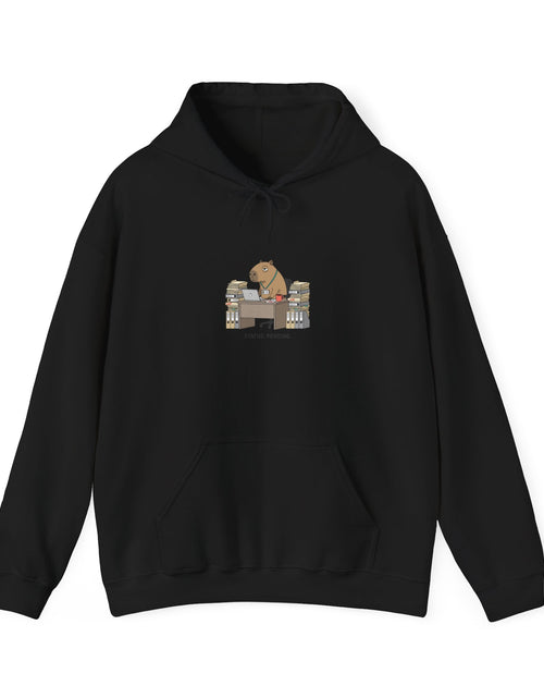 Load image into Gallery viewer, Office Raccoon HR Memo Hoodie | Unhinged Animal Bureaucracy, Adulting Animal Illustration
