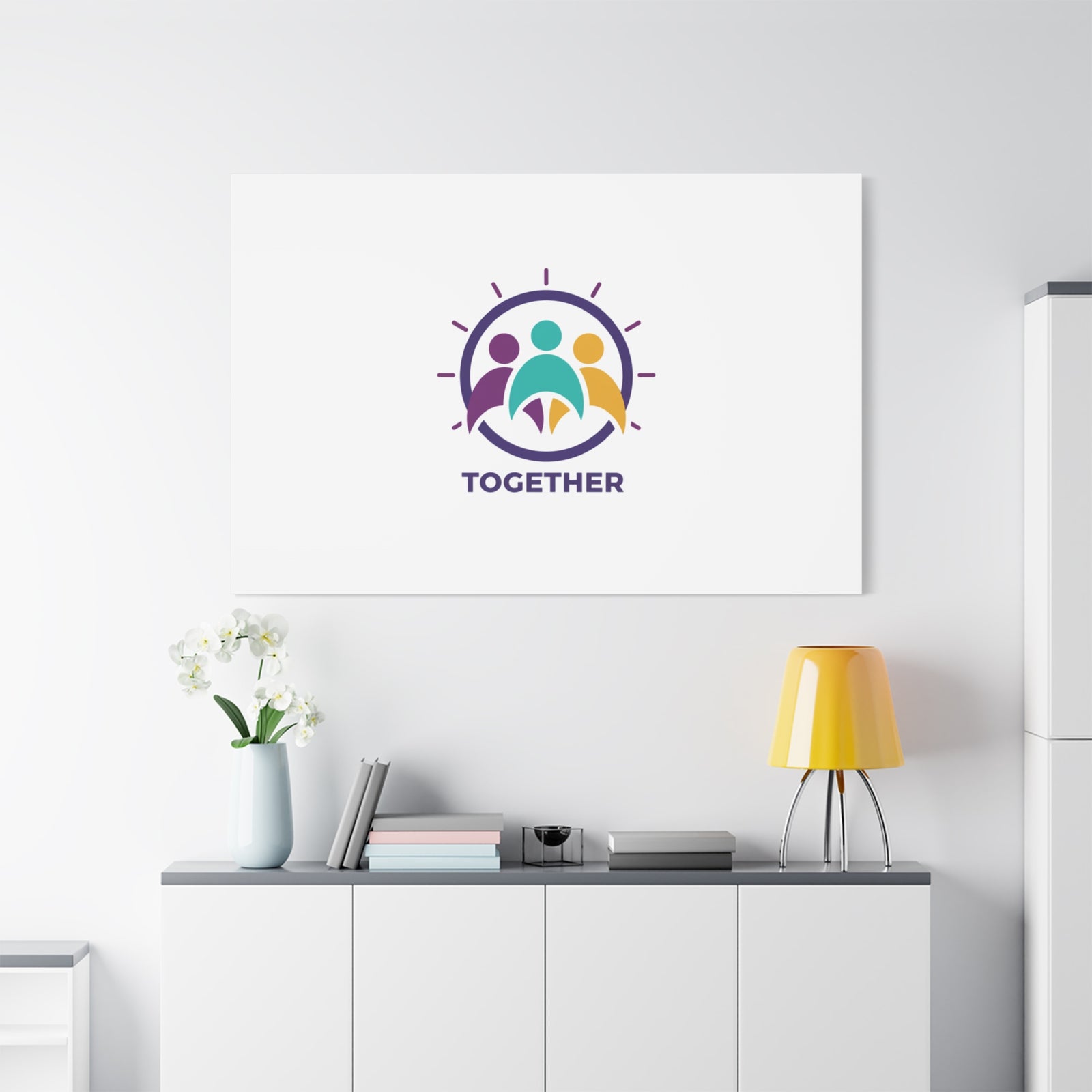 Together solidarity icon Canvas, Minimalist equality symbol, Support badge