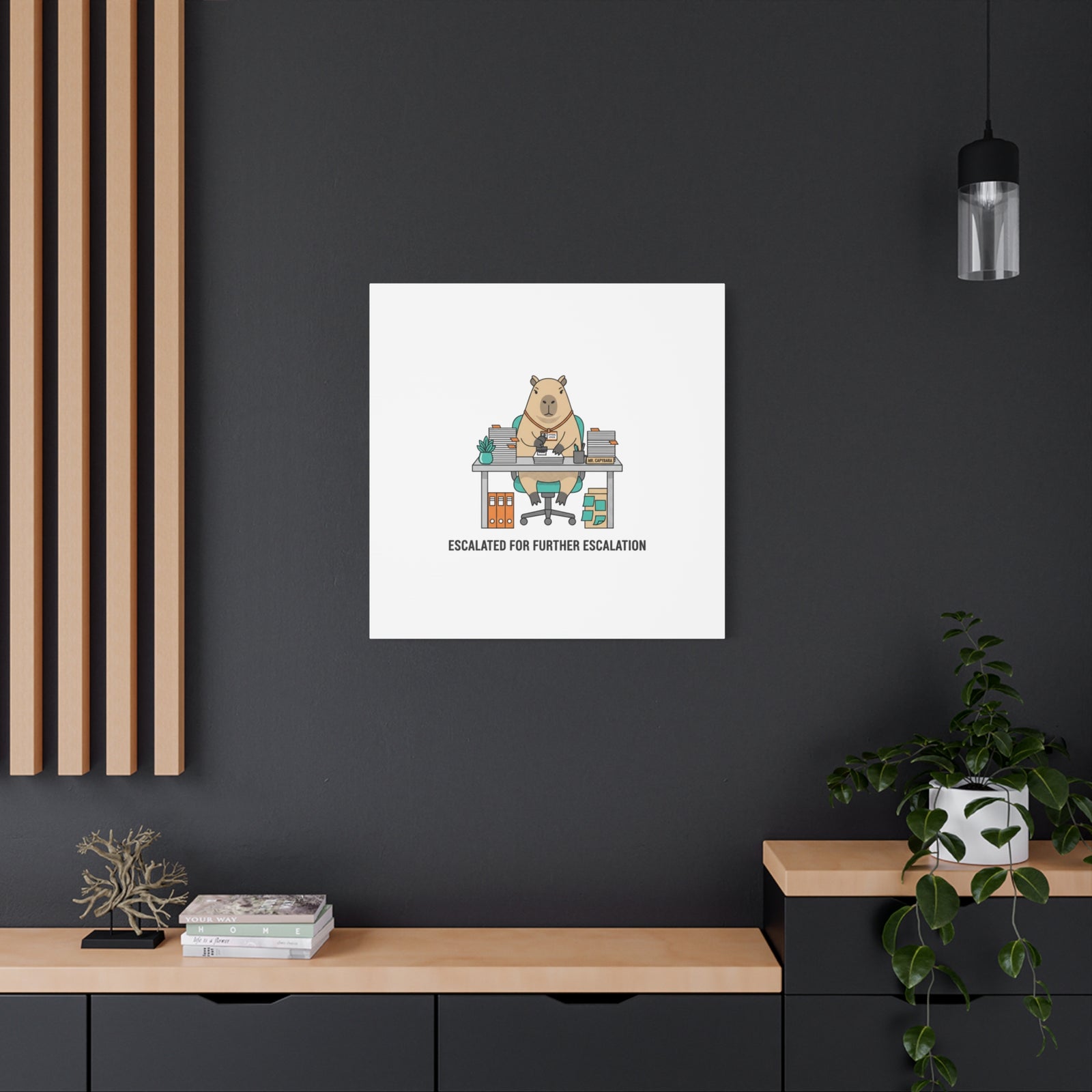 Escalated for Further Escalation Canvas | Unhinged Animal Bureaucracy, Office Animal Illustration