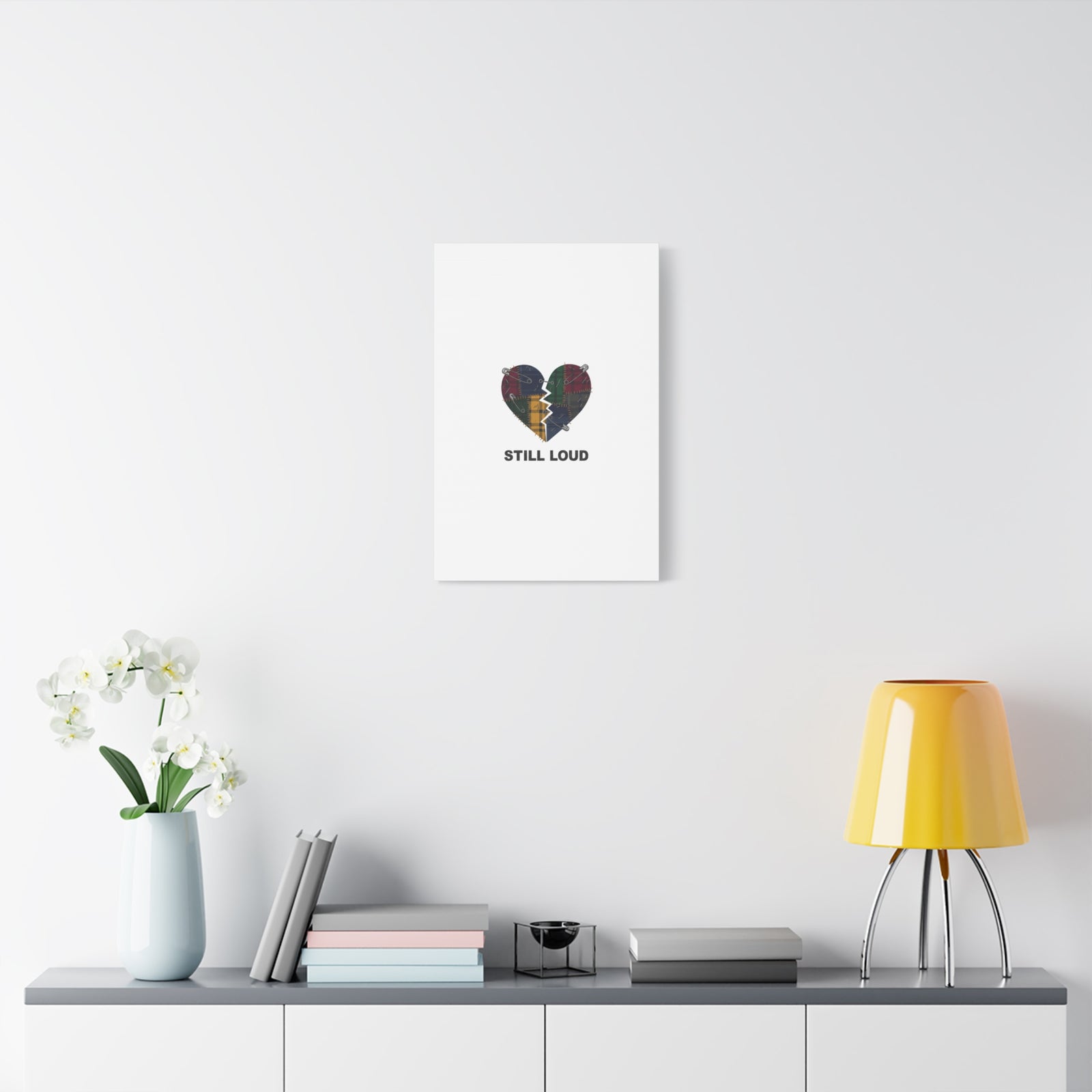 Plaid Patchwork Heart Canvas | Grunge Revival 90s Punk Wall Art