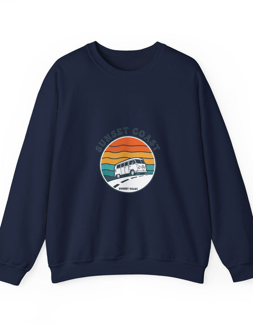 Load image into Gallery viewer, Sunset Coast VW Van Crewneck Sweatshirt | 70s Sunset Retro Surf Graphic
