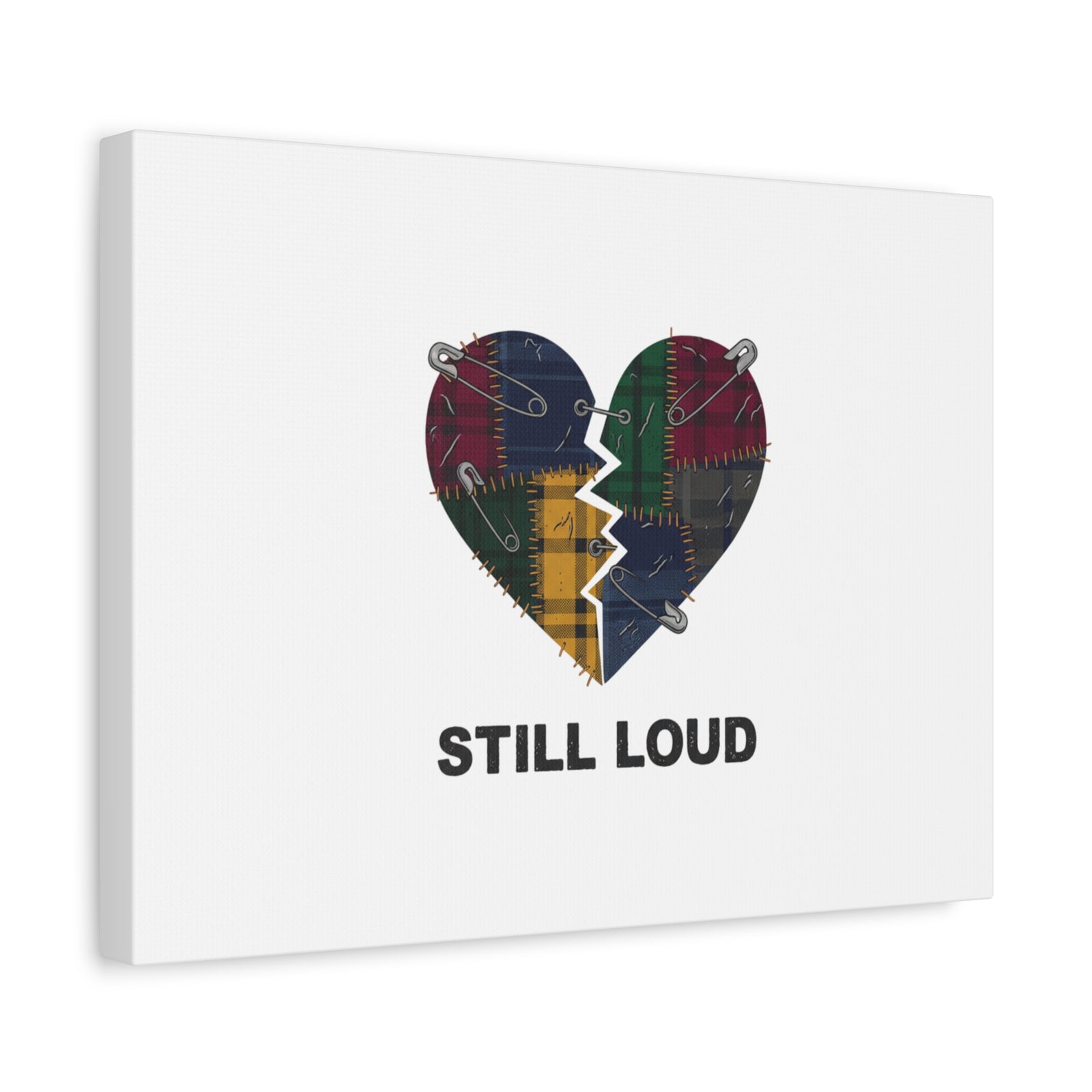 Plaid Patchwork Heart Canvas | Grunge Revival 90s Punk Wall Art