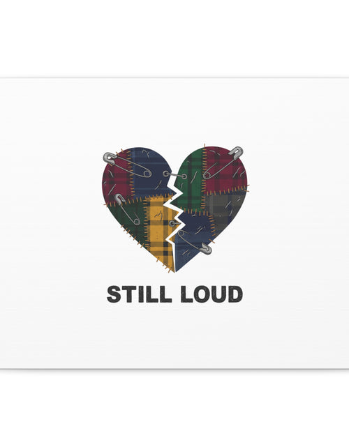 Load image into Gallery viewer, Plaid Patchwork Heart Canvas | Grunge Revival 90s Punk Wall Art
