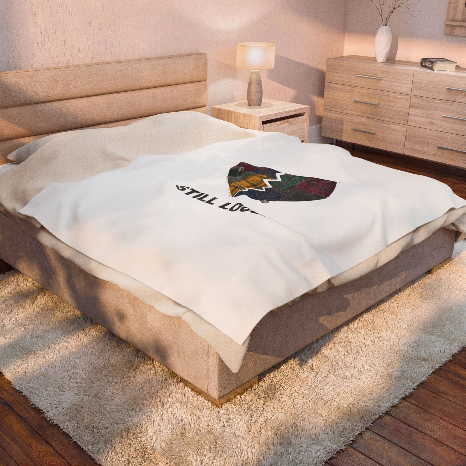 Still Loud Plaid Heart Velveteen Blanket | Grunge Revival, 90s Flannel Aesthetic
