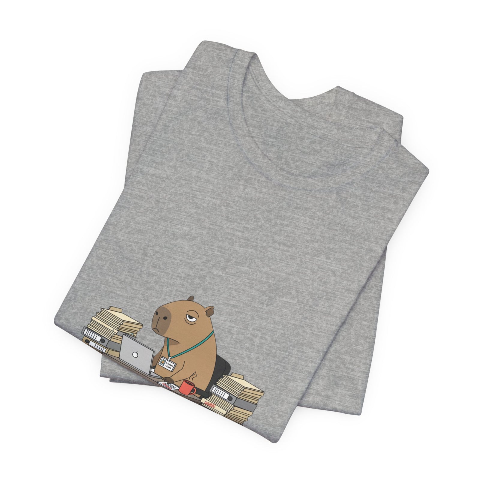Status Pending Bear Desk Tee | Unhinged Animal Bureaucracy, office animal illustration