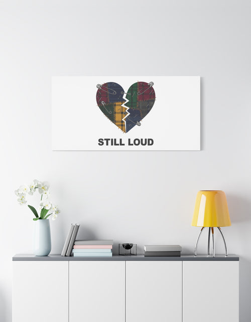 Load image into Gallery viewer, Plaid Patchwork Heart Canvas | Grunge Revival 90s Punk Wall Art
