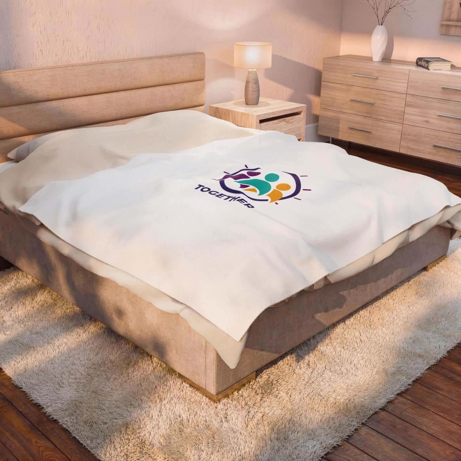Solidarity Together emblem Velveteen Blanket | equality icon, minimal feminist design