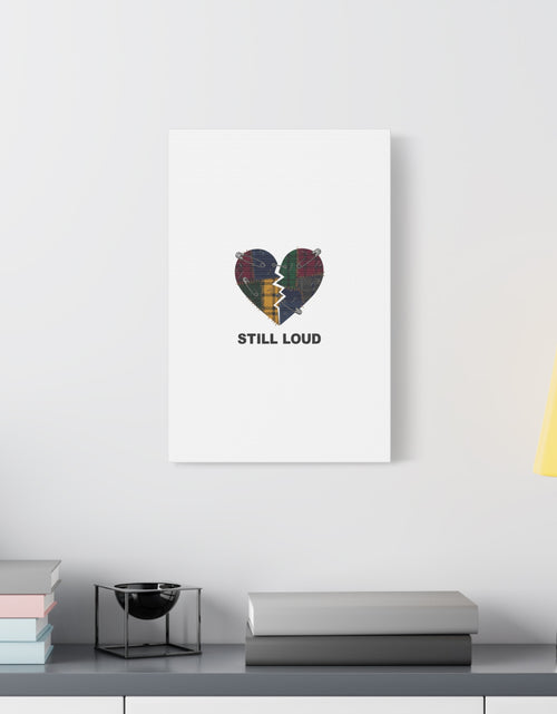 Load image into Gallery viewer, Plaid Patchwork Heart Canvas | Grunge Revival 90s Punk Wall Art
