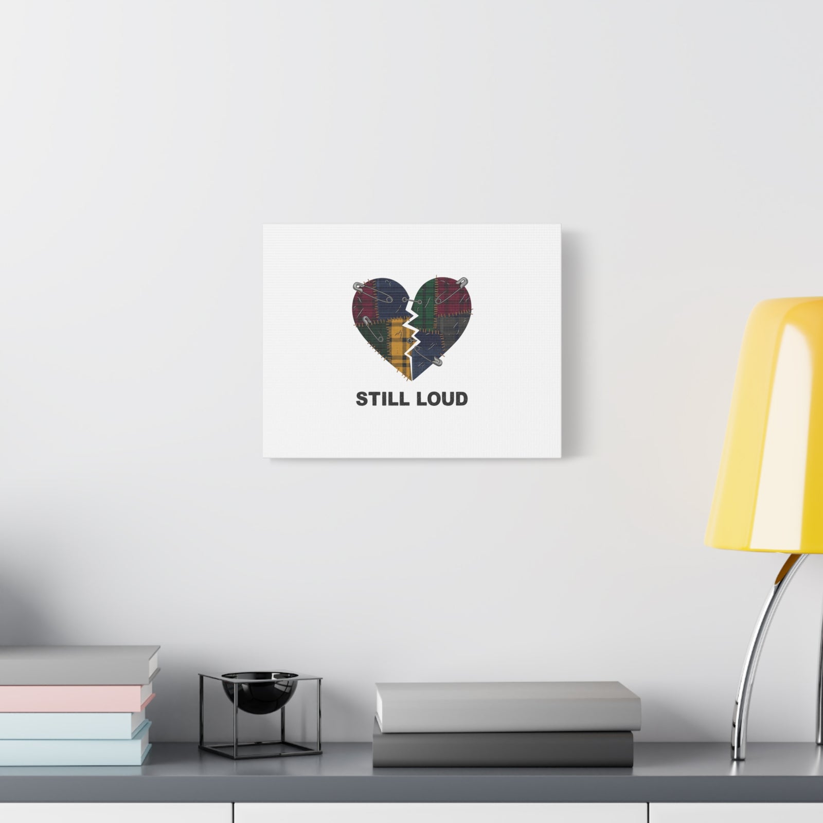 Plaid Patchwork Heart Canvas | Grunge Revival 90s Punk Wall Art