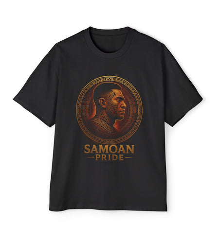 Samoan Pride Men's Tee — Polynesian Tribal Portrait Graphic