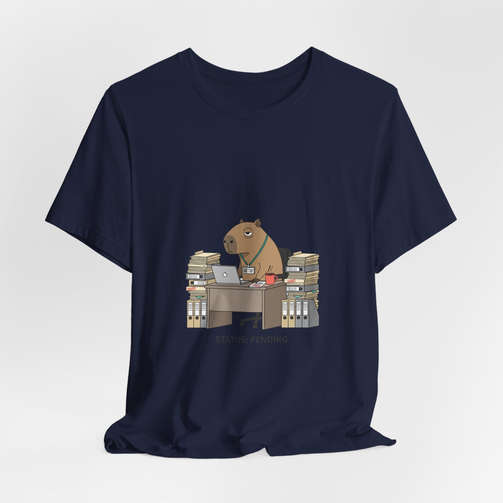 Status Pending Bear Desk Tee | Unhinged Animal Bureaucracy, office animal illustration